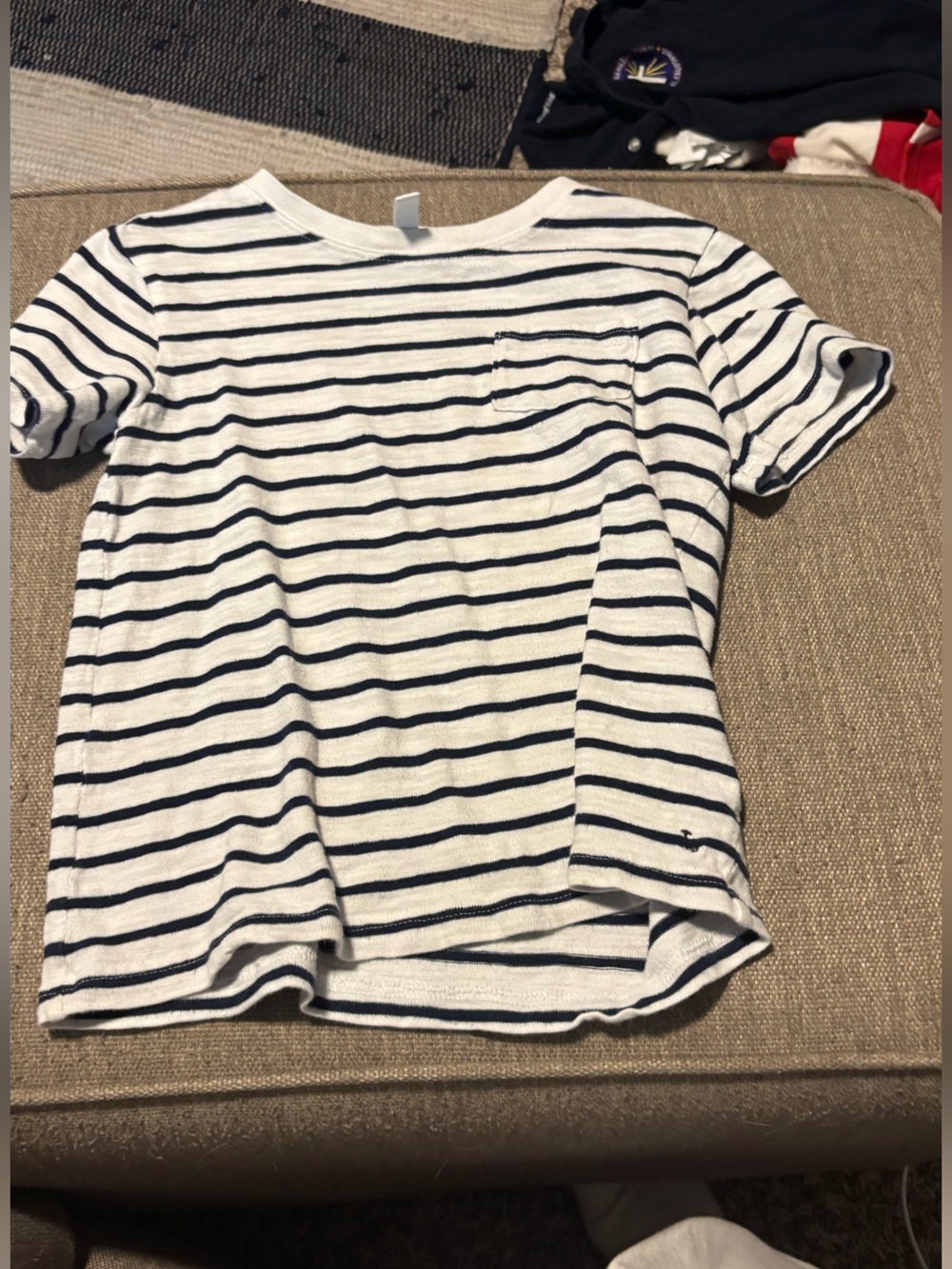 Janie and Jack Navy and White Striped Tee